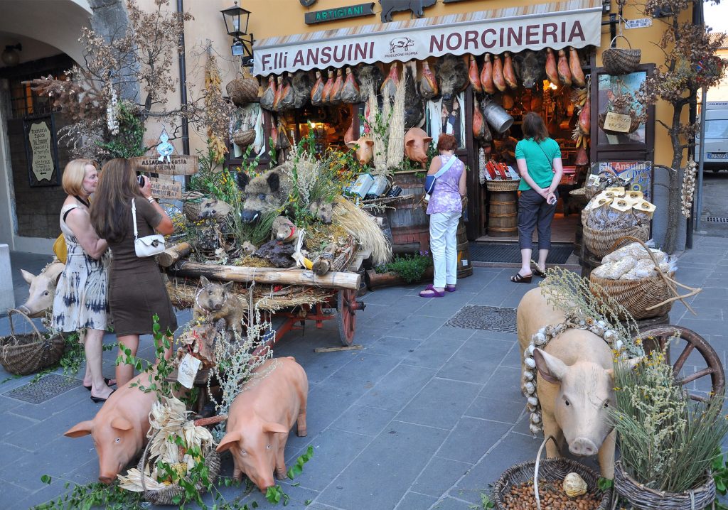 Norcineria Storefront Norcia Italy